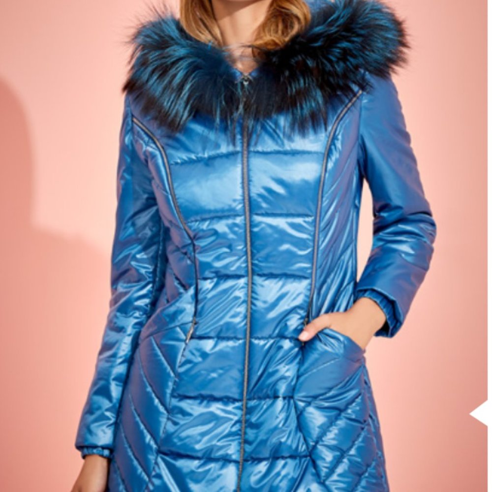 Blue Jacket with fox collar